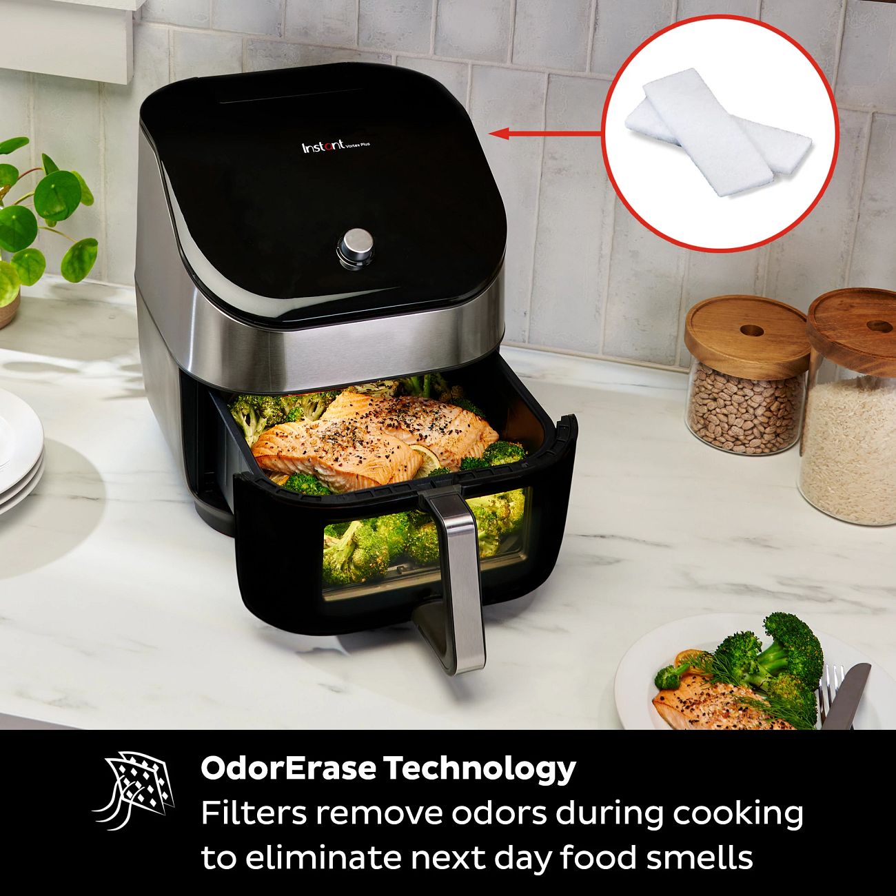 Instant Vortex Plus Quart Stainless Steel Air Fryer With ClearCook And OdorErase Instant Home