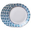 Everyday Expressions Glass Azure Medallion 10.5" Dinner Plates, 4-pack