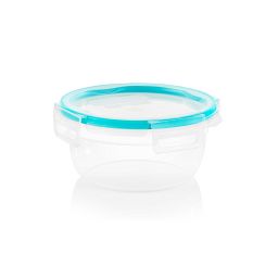 Total Solution Round 3.86-cup Plastic Food Storage with Teal Lid