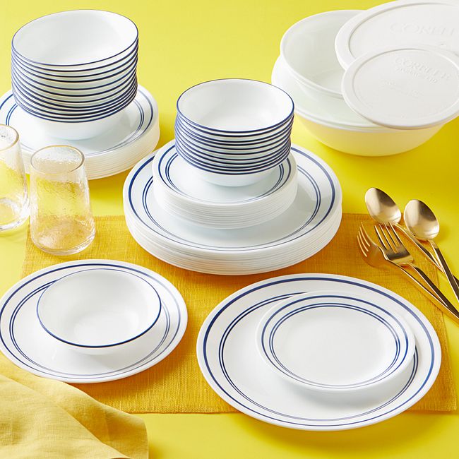 Classic Café Blue 78-piece Dinnerware Set, Service for 12