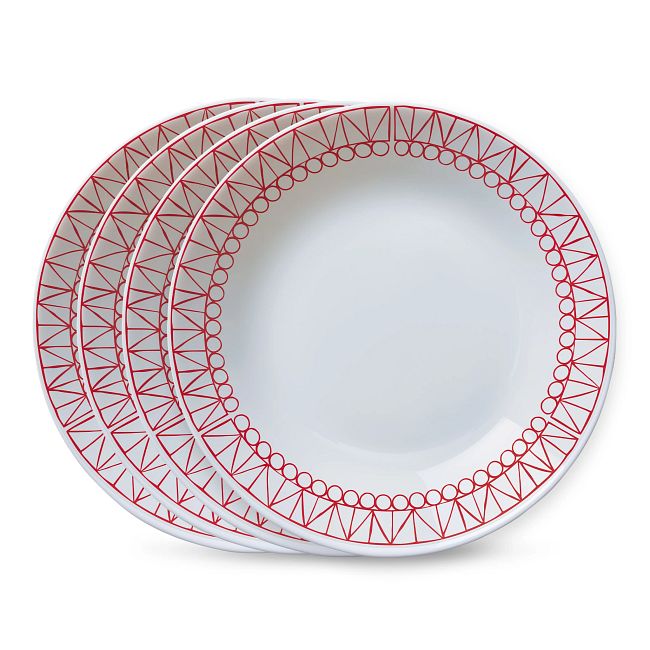 Everyday Expressions Glass Graphic Stitch 23-ounce Meal Bowls, 4-pack