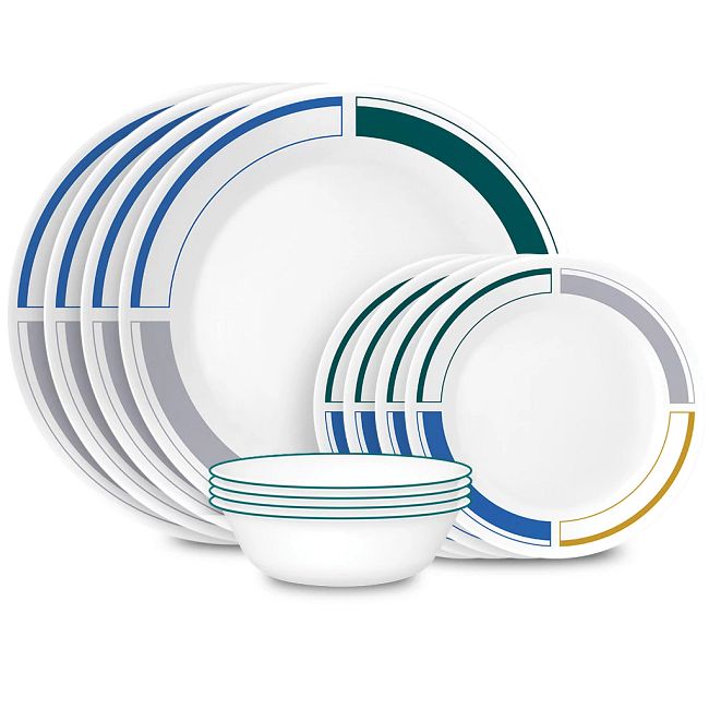 Corelle Geometrica 12-Piece Dinnerware Set, Service for 4 