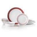 Crimson Trellis 18-piece Dinnerware Set, Service for 6