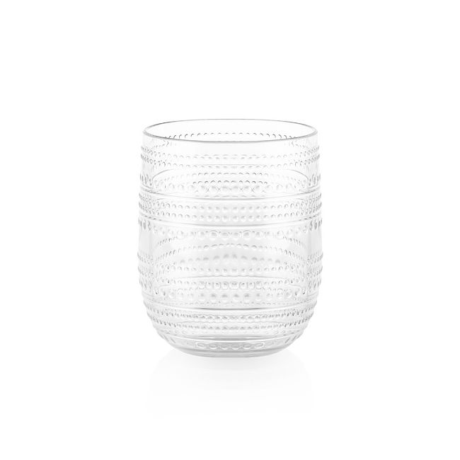 Clear Beaded 15-ounce Acrylic Stemless Drinkware