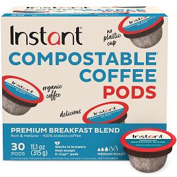 Instant Premium Breakfast Blend 30 Compostable Coffee Pods