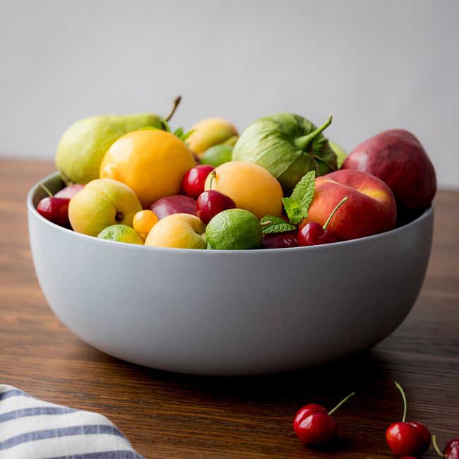 Modern Ash Stoneware 6-quart Mixing Bowl