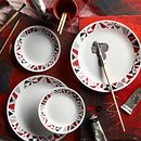 Mosaic Red 16-piece Dinnerware Set, Service for 4