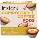 Instant® Compostable Coffee Pods, French Vanilla, Light Roast, 30 pods
