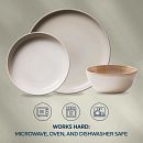 Stoneware 12-piece Dinnerware Set, Service for 4, Oatmeal