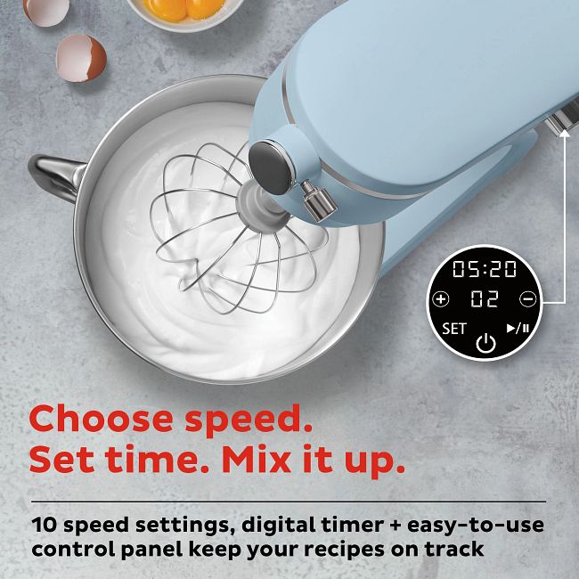 KitchenAid 6-Quart 10-Speed Blue Steel Stand Mixer at