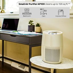 Small Pearl White Instant Air Purifier used in an office 