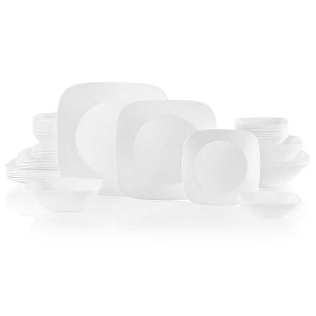Pure White 44-piece Dinnerware Set, Service for 8