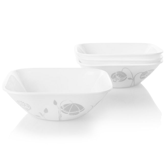 Night Blooms Gray 22-ounce Cereal Bowls, 4-pack