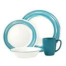 Brushed Turquoise 16-piece Dinnerware Set, Service for 4