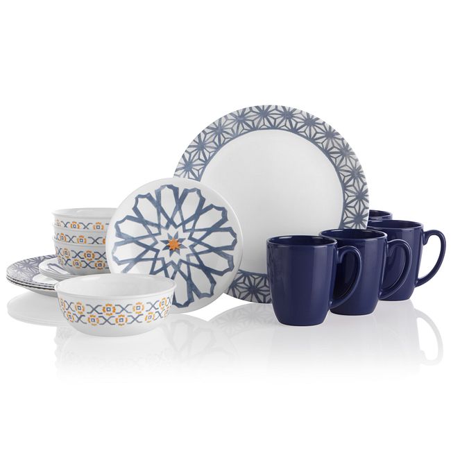 Amalfi Azul 16-piece Dinnerware Set, Service for 4