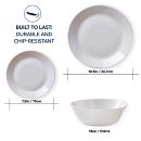 Everyday Expressions Glass Bright White 12-piece Dinnerware Set, Service for 4