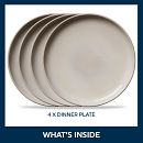 Stoneware 10.5" Dinner Plates, Oatmeal, 4-pack