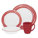 Boutique Brushed 16-pc Dinnerware Set, Red