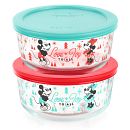 Mickey & Friends 4-piece Decorated Glass Storage Container Set, Holiday Edition