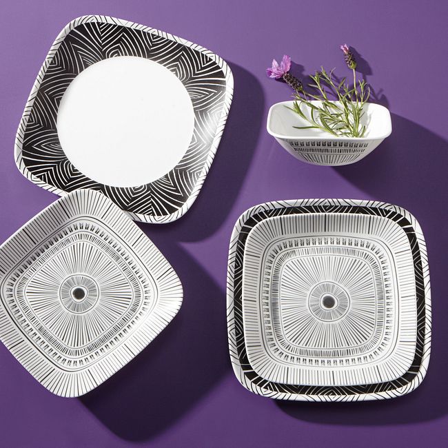 Imani Square 18-piece Dinnerware Set, Service for 6