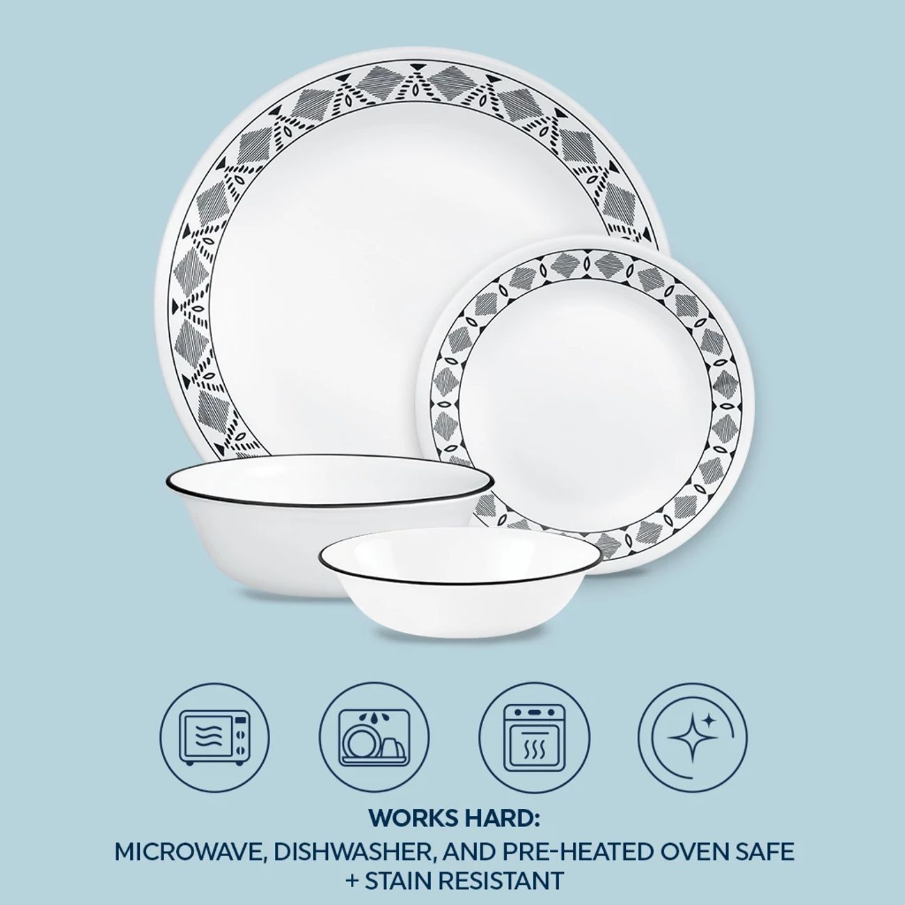 Cusco 16piece Mugless Dinnerware Set, Service for 4 Corelle