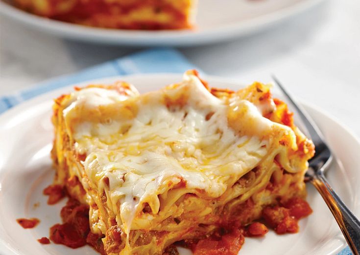 Simply Sensational Lasagna served on a white dish
