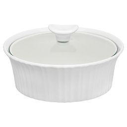 French White® 1.5-qt Round Casserole with Glass Lid