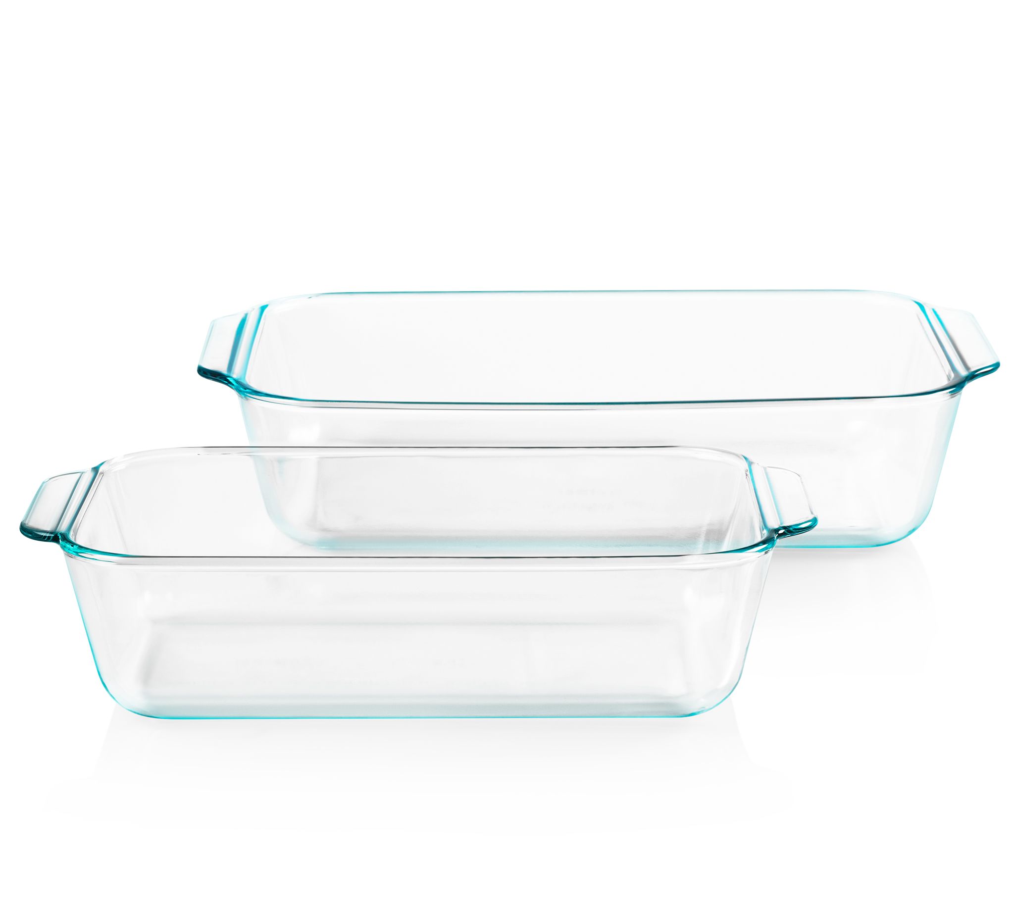 Pyrex Deep 2-Piece 9.5 Glass Baking Dish Set, Glass Bakeware Set, Dishwasher, Microwave, Freezer and Pre-Heated Oven Safe, Deep & Easy Grab