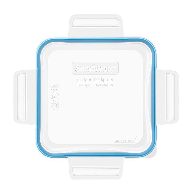 Total Solutions Square Medium Plastic Lid with Light Blue Seal