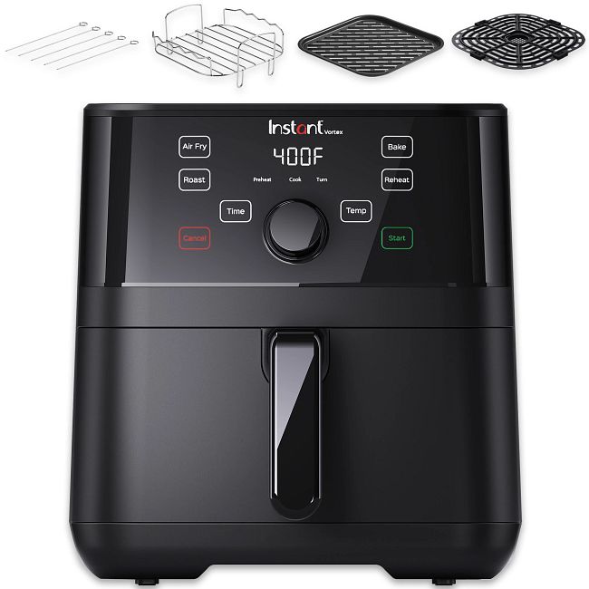 Instant Pot Vortex 6-Quart 4-in-1 Air Fryer, Black