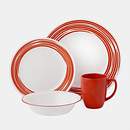 Boutique Brushed 16-pc Dinnerware Set, Red