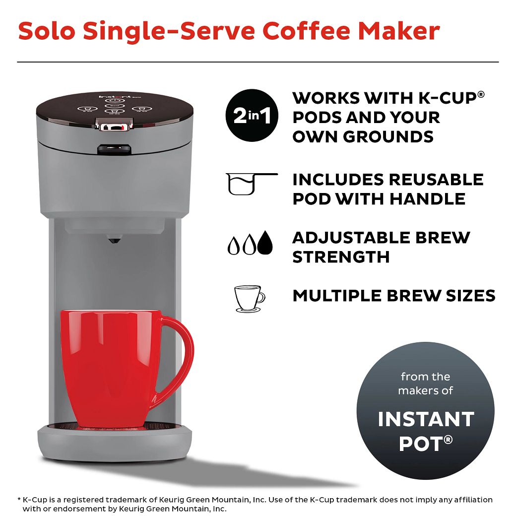 Instant™ Solo™ Single Serve Coffee Maker, Gray Instant Home