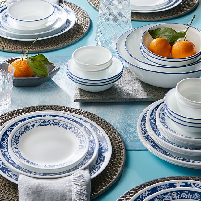 True Blue 50-piece Dinnerware Set, Service for 8