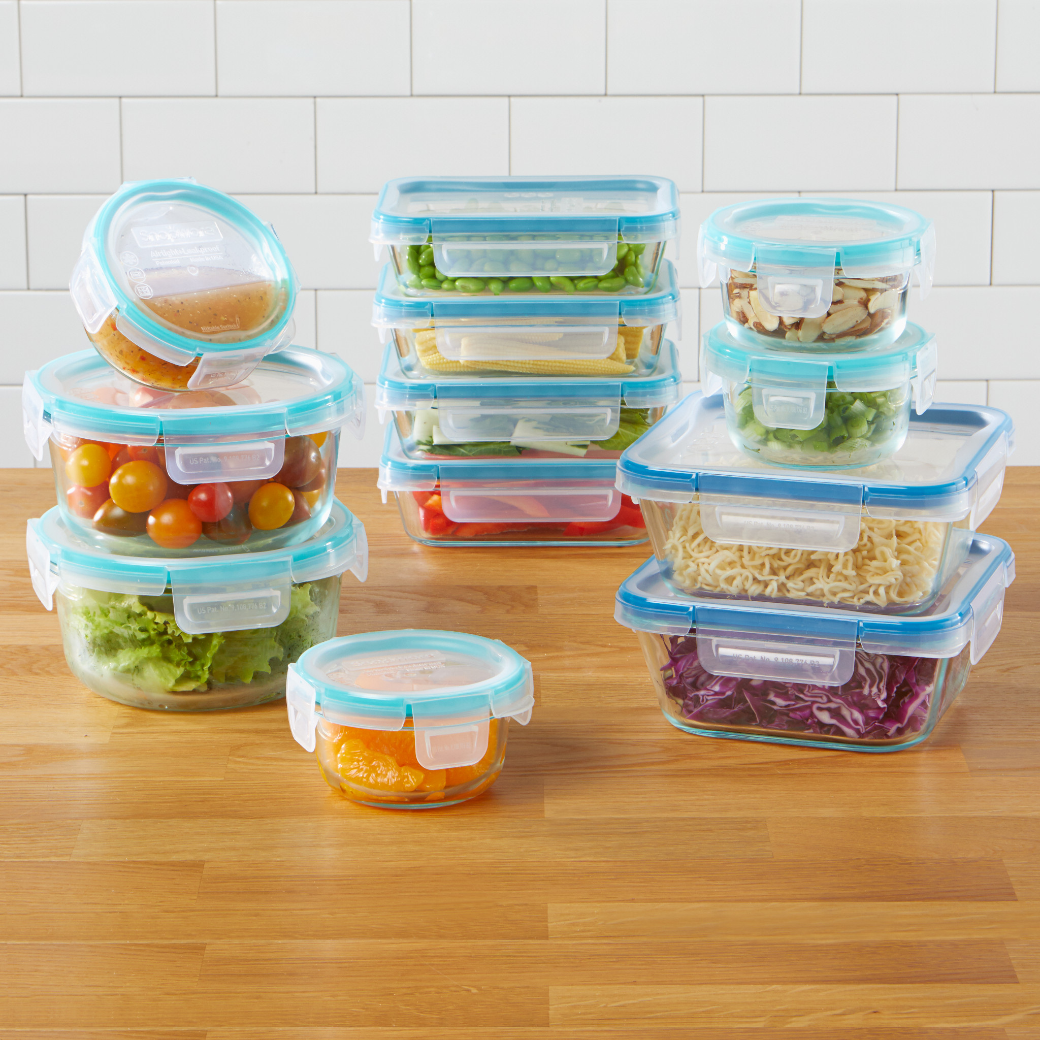 120 Oz 15 Cup Large Glass Food Storage Containers with Lids