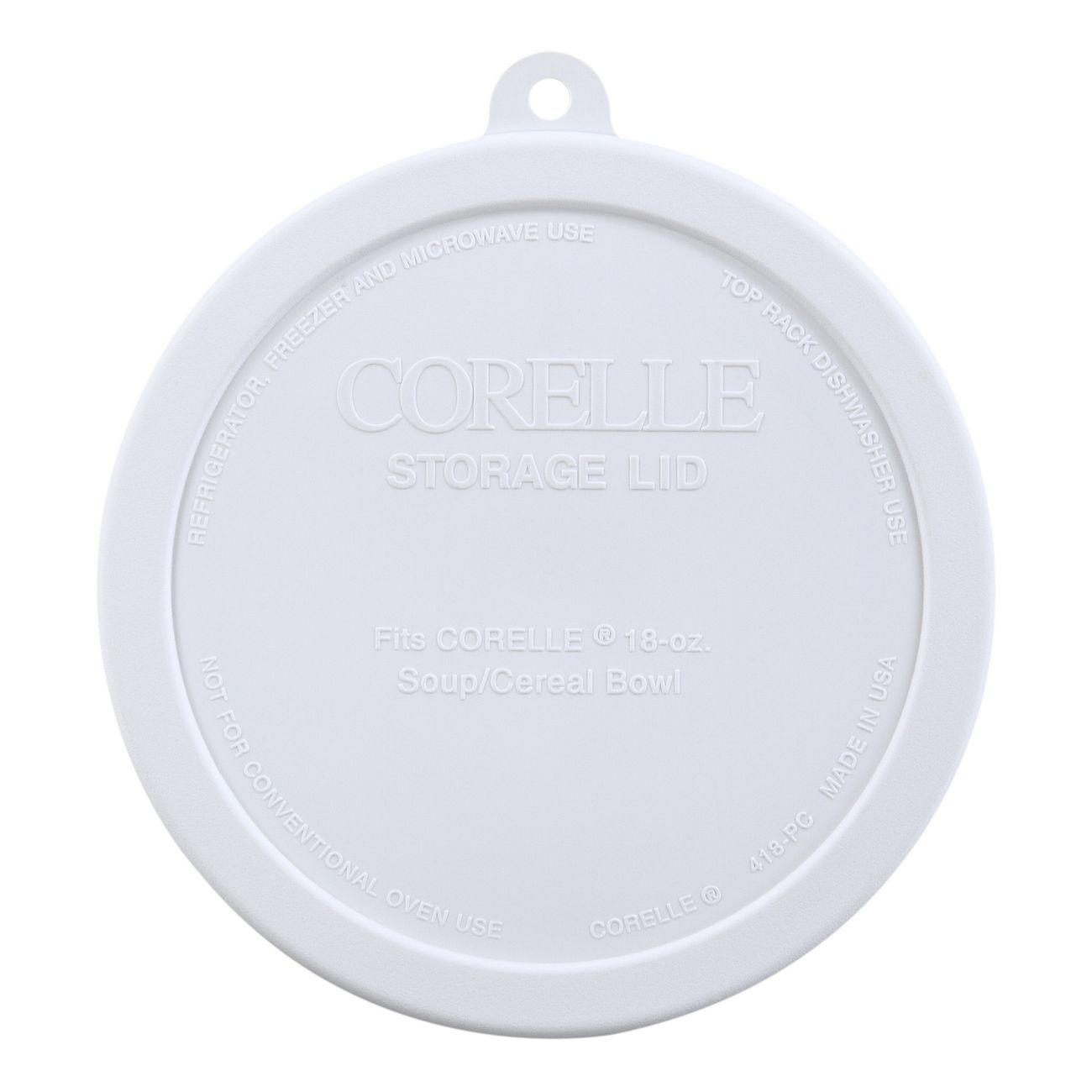 White Lid for 18ounce Bowl Corningware