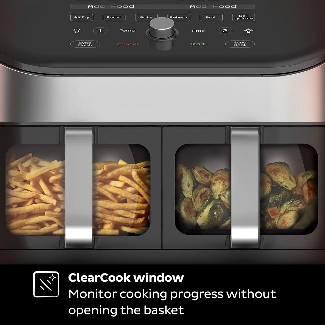 Vortex™ Plus Dual 8-quart Stainless Steel Air Fryer with ClearCook