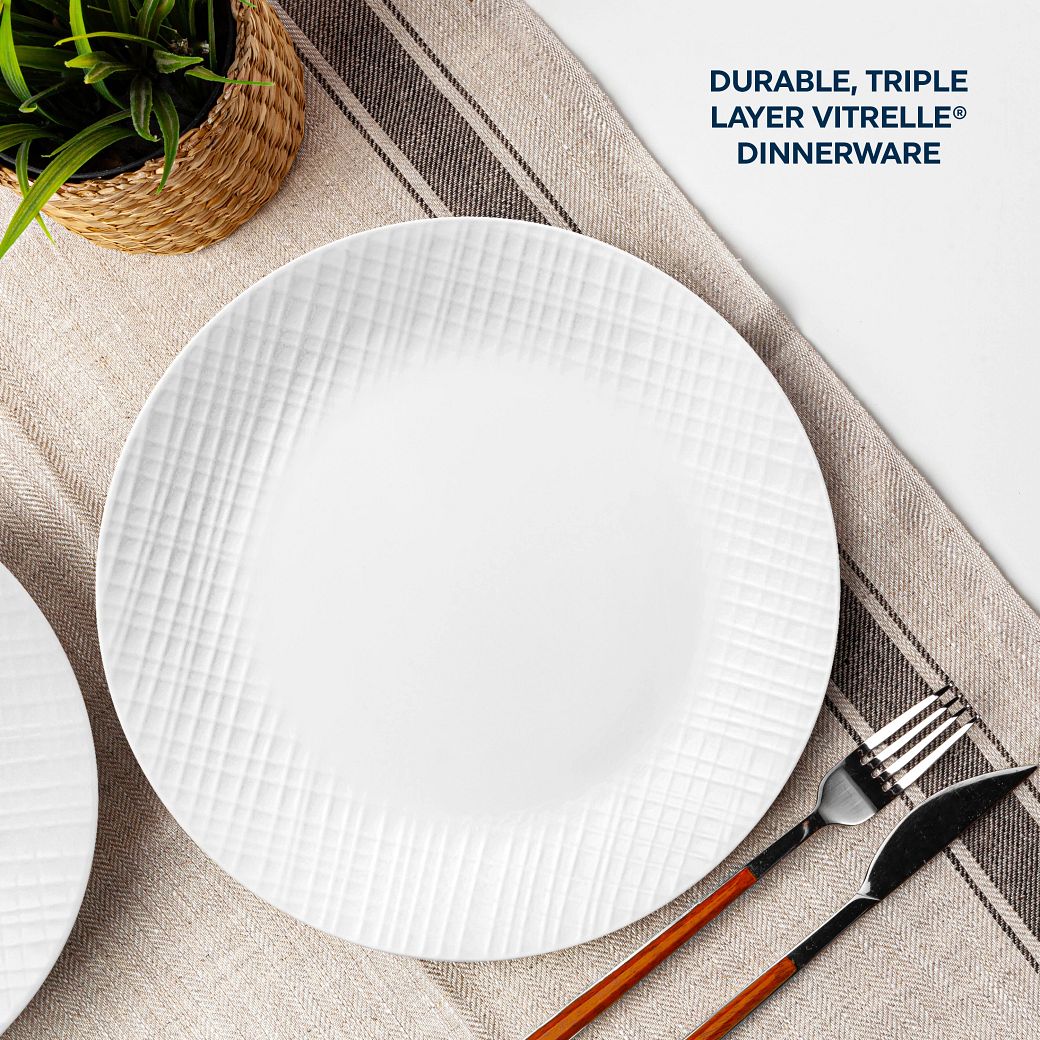 Linen Weave 12piece Dinnerware Set, Service for 4 Corelle