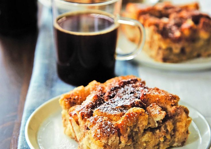 Slow Cook Maple French Toast Casserole on plate on table