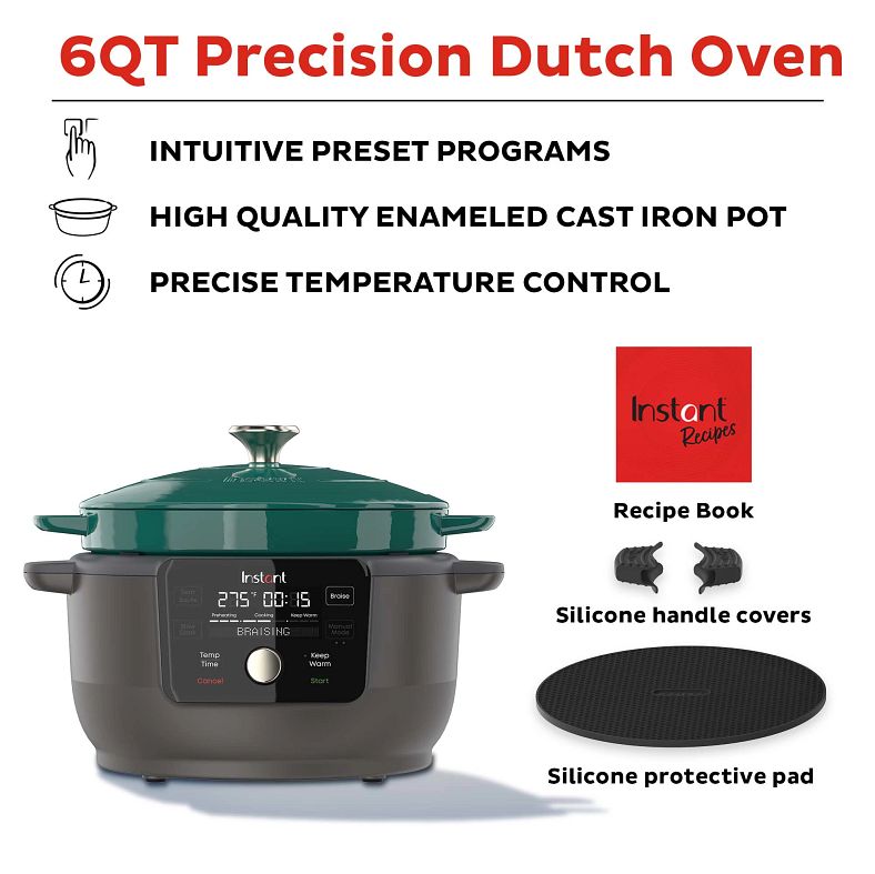 Instant™ Precision 6quart Dutch Oven, Green Lid Instant Home