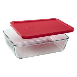 Simply Store® 6 Cup Rectangular Dish w/ Red Lid