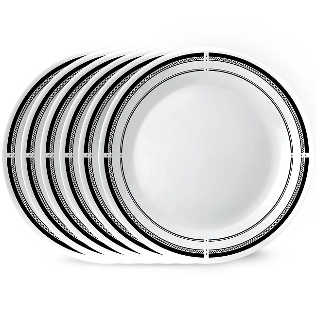 Corelle Livingware 10.25 Dinner Plate, Winter Frost White, Set of 6