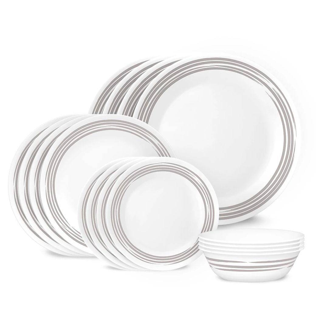 Brushed Silver 16piece Dinnerware Set, Service for 4 Corelle