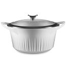 French White® White Cast Aluminum 5.5-quart Dutch Oven with Lid