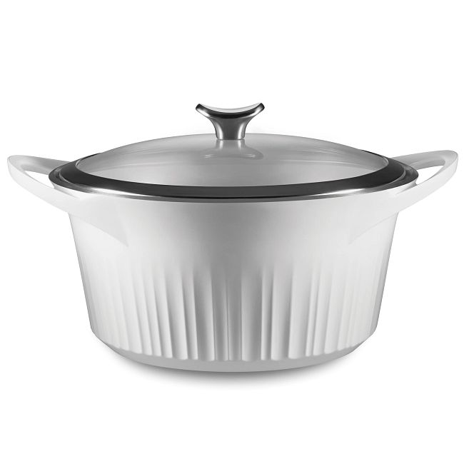 French White® White Cast Aluminum 5.5-quart Dutch Oven with Lid