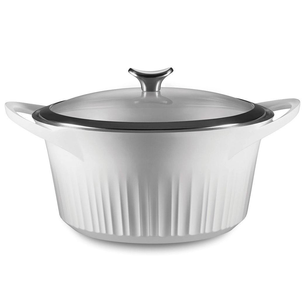 French White® QuickHeat 5.5quart Dutch Oven with Lid Corningware