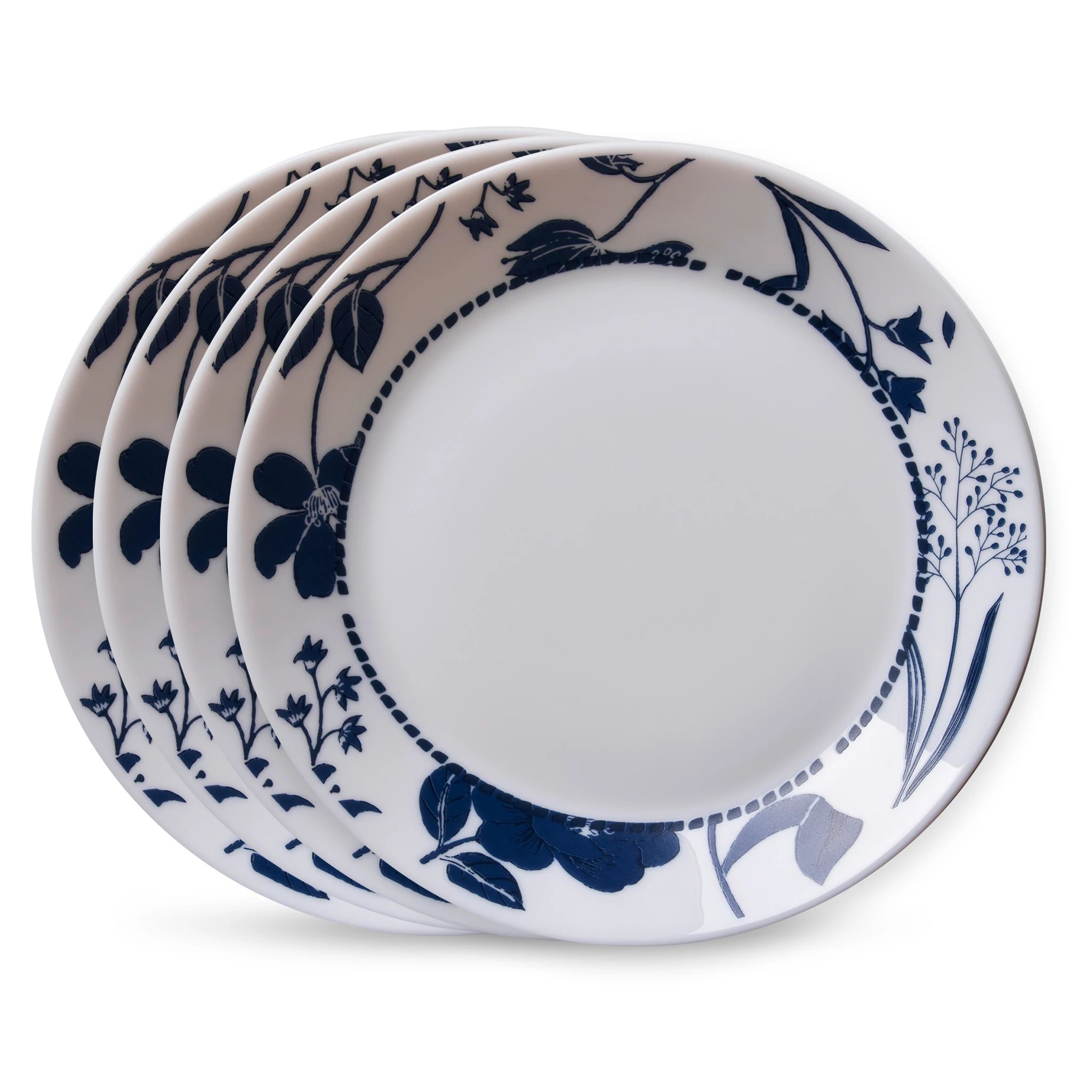 Everyday Expressions Glass Rutherford 7.5" Salad Plates, 4pack Corelle