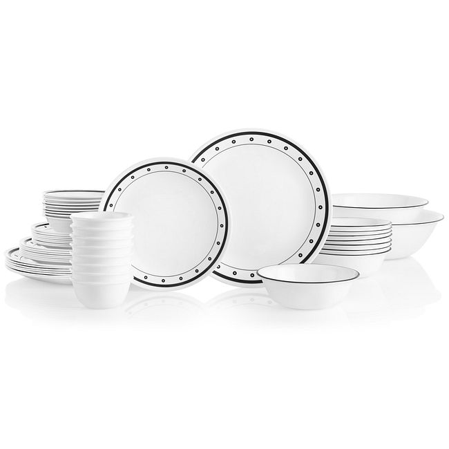 Black Beads 50-piece Dinnerware Set, Service for 8