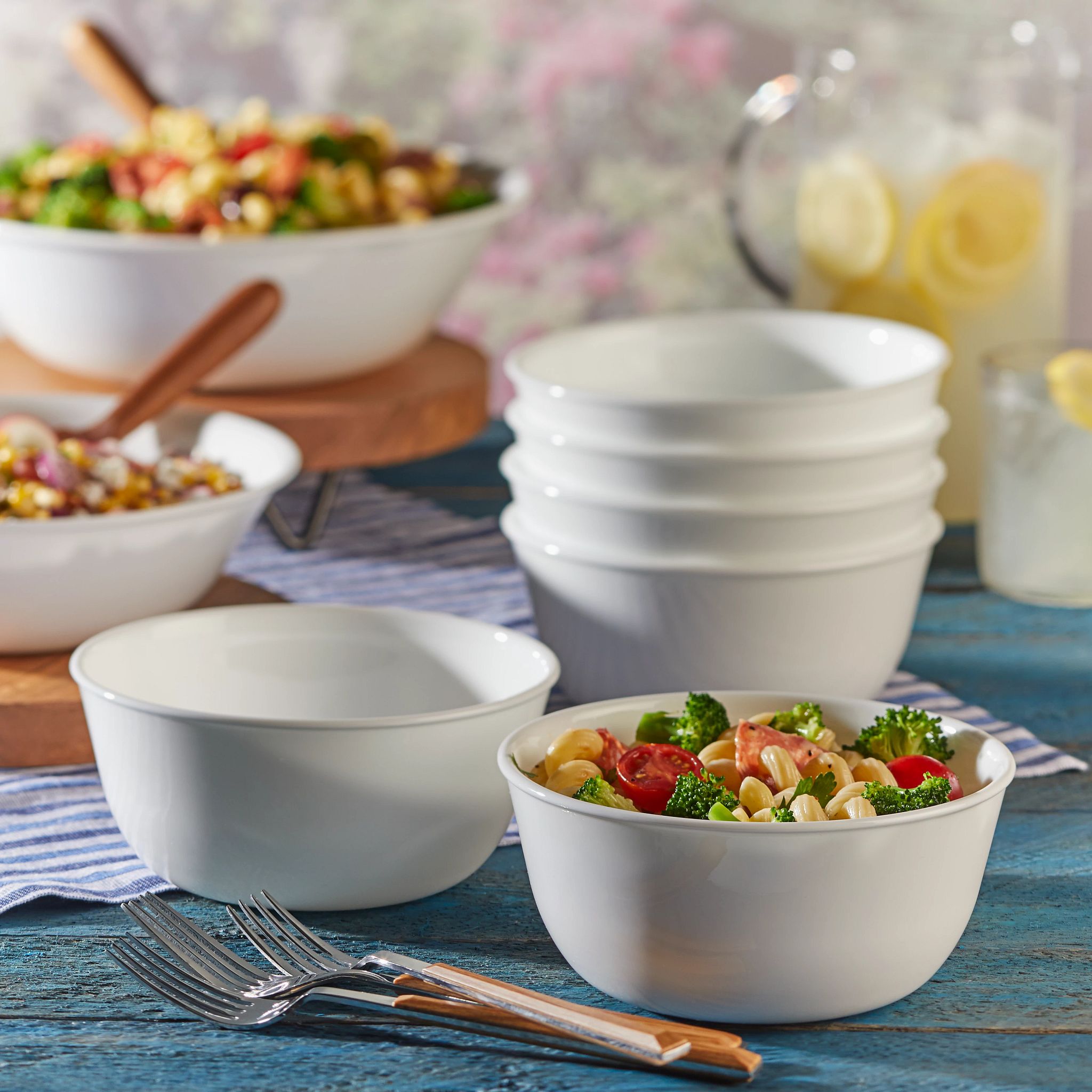 Deep Soup Bowls & Cereal Bowls - 30 Ounces Large Bowls Set of 4 for Kitchen - White Ceramic Bowls for Cereal, Soup, Oatmeal, Salad, Ramen, Noodle, Ric