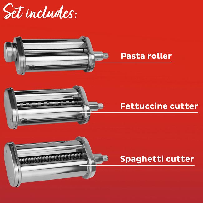 3PCS Noodle Makers Parts For Kitchenaid Fettucine Cutter Roller