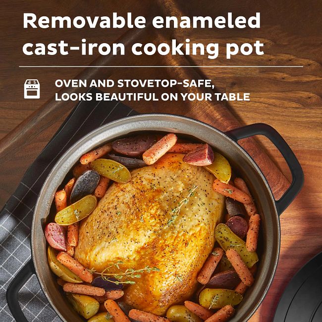 ZQBTC Enamel Cast Iron Dutch Oven Pot with Lid, 6.3"Wx12.72